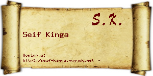 Seif Kinga névjegykártya