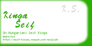 kinga seif business card